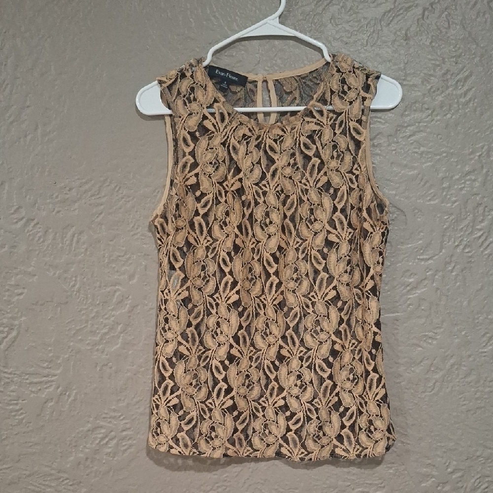 Evan Picone Tan Blouse Elegant and Versatile Size 8